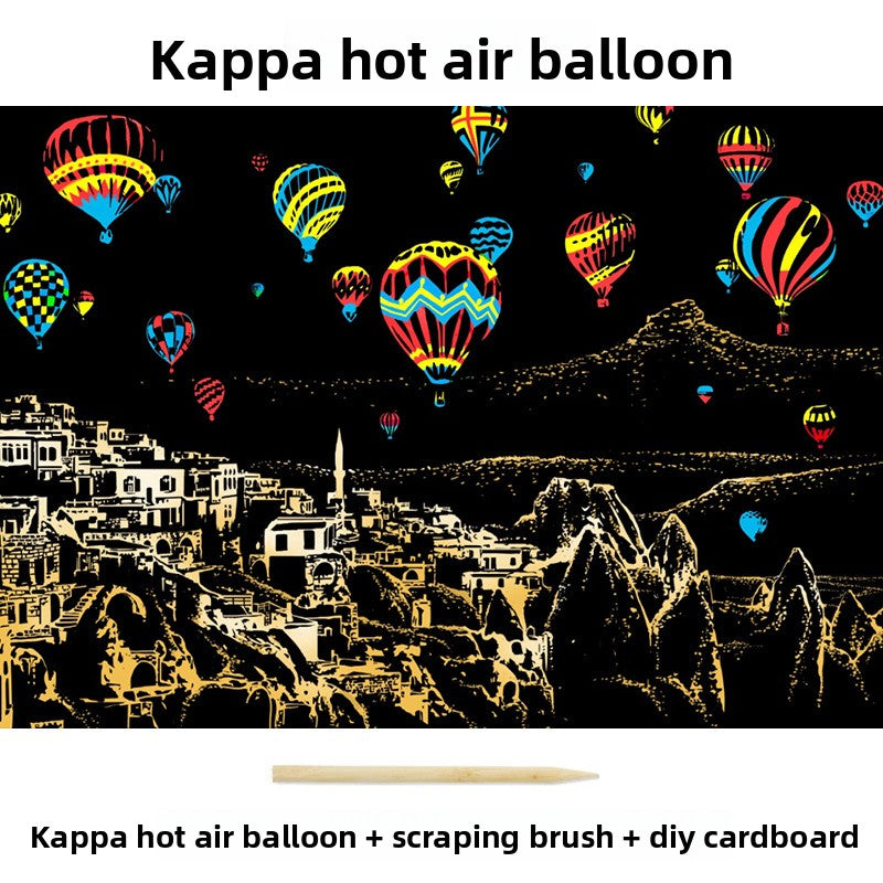 Color City Night Scenery Scratch Art