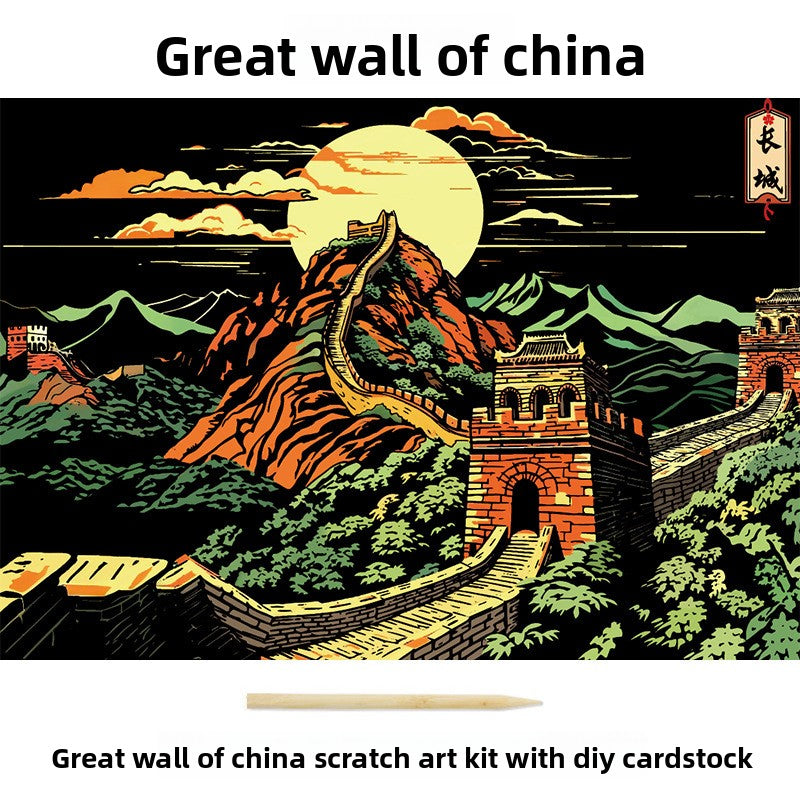 Color City Night Scenery Scratch Art