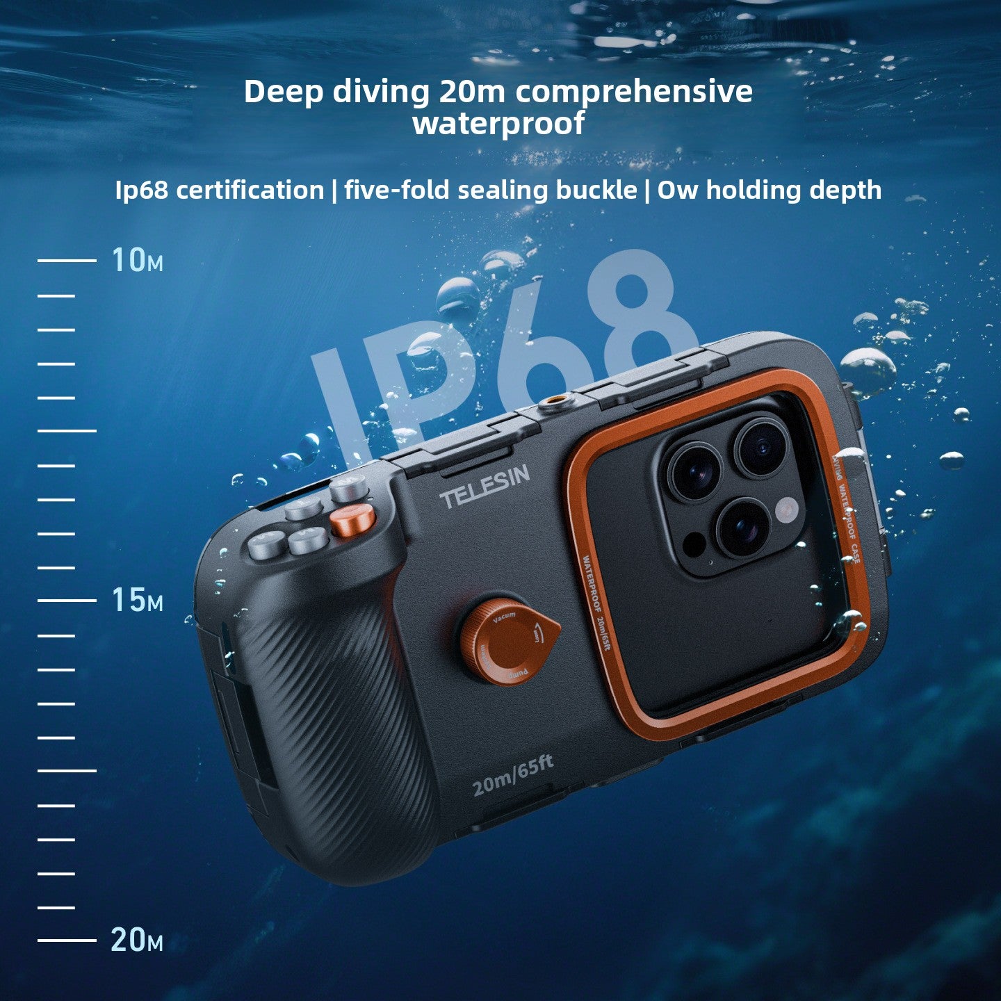 A 20-meter waterproof phone case for Bluetooth