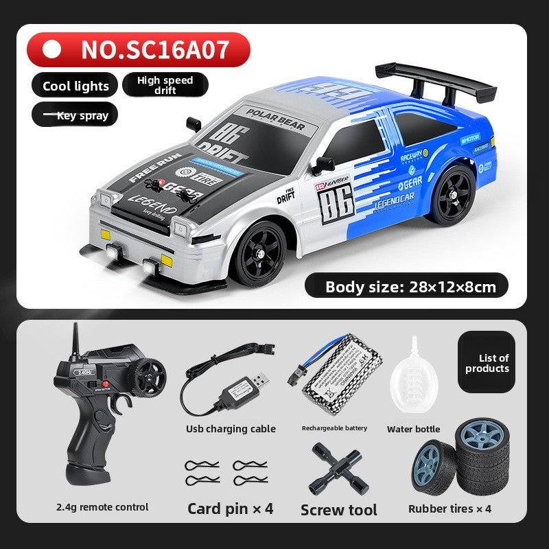 2.4G Four-Wheel Drive Remote Control Drift Car with LED Lights