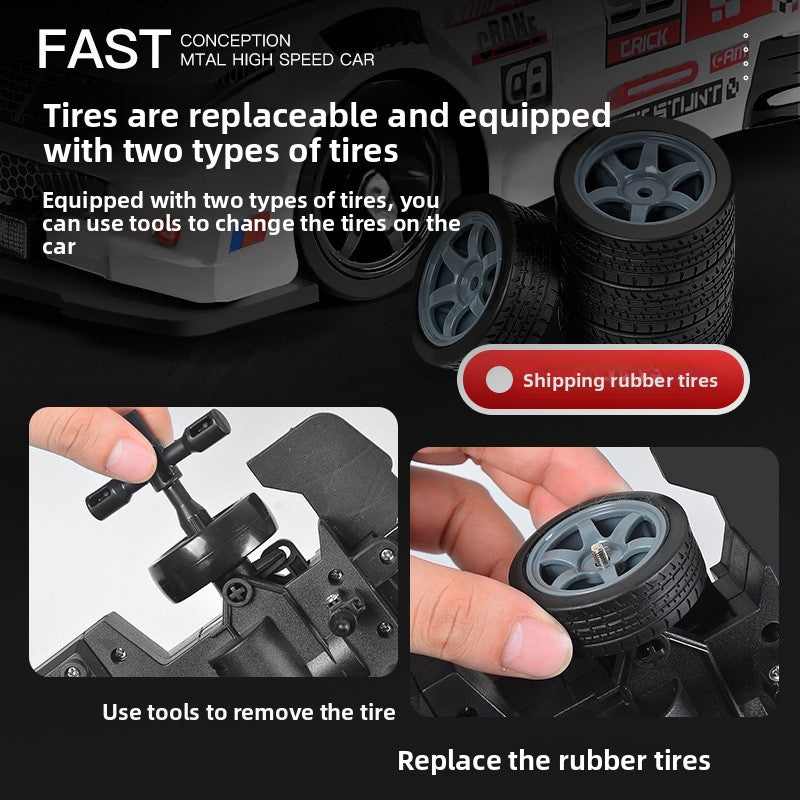 2.4G Four-Wheel Drive Remote Control Drift Car with LED Lights