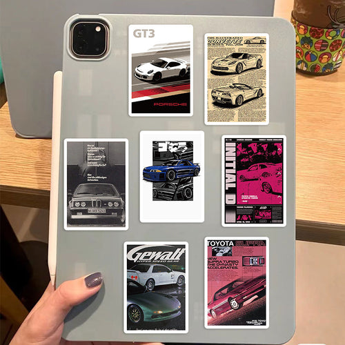 50 JDM Car Graffiti Waterproof PVC Stickers for DIY Decoration