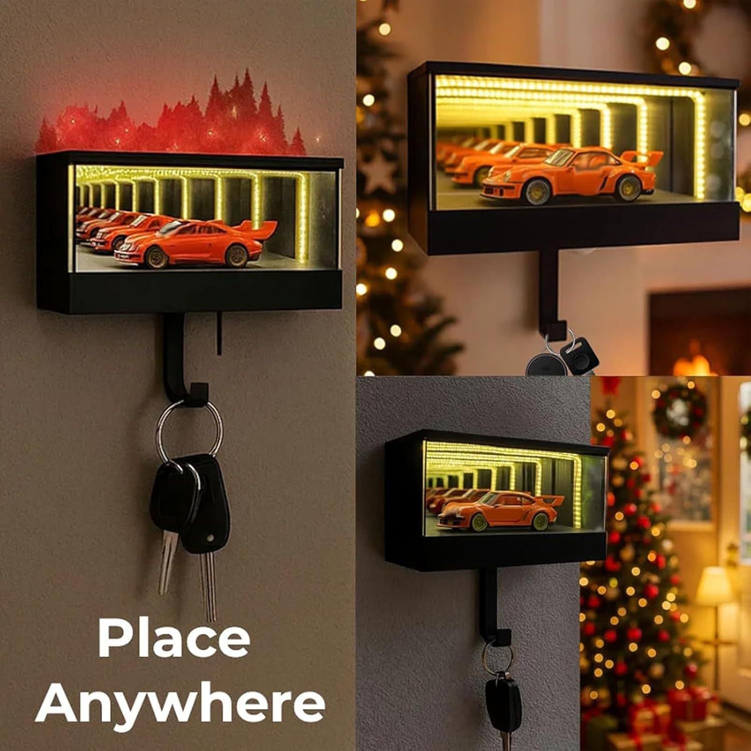 3D Wall-Mounted Mirror LED Light Display Box